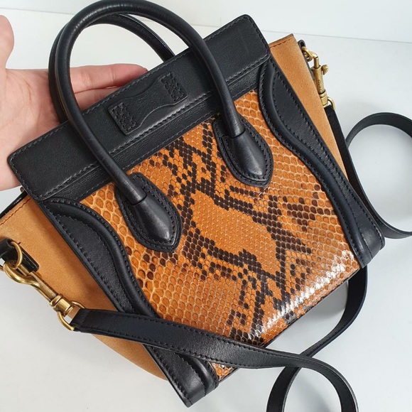 Celine Python / suede Nano Bag - Picture 6 of 13